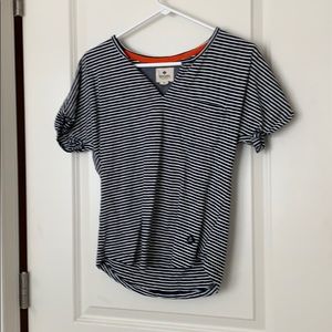 blue & white striped Tee